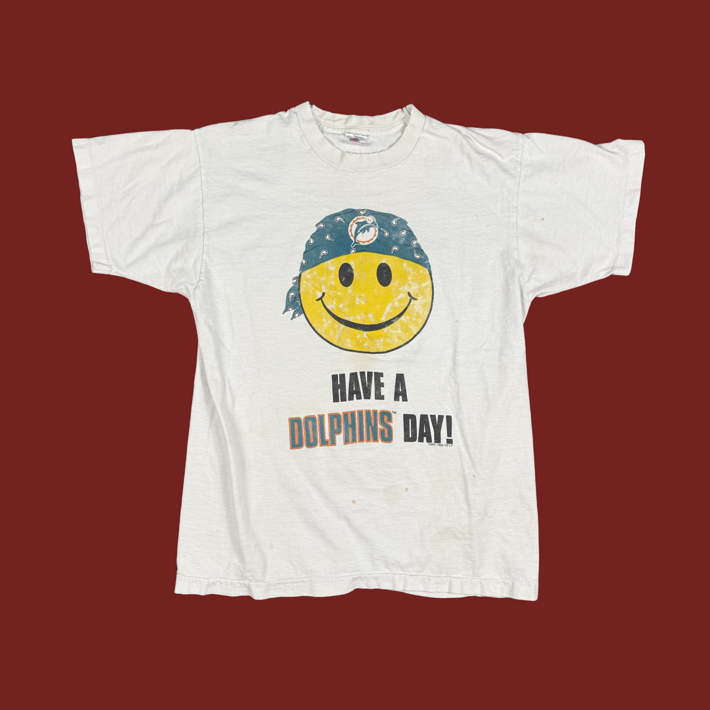 (L) 1995 Miami Dolphins "Have a Dolphins Day!" Tee