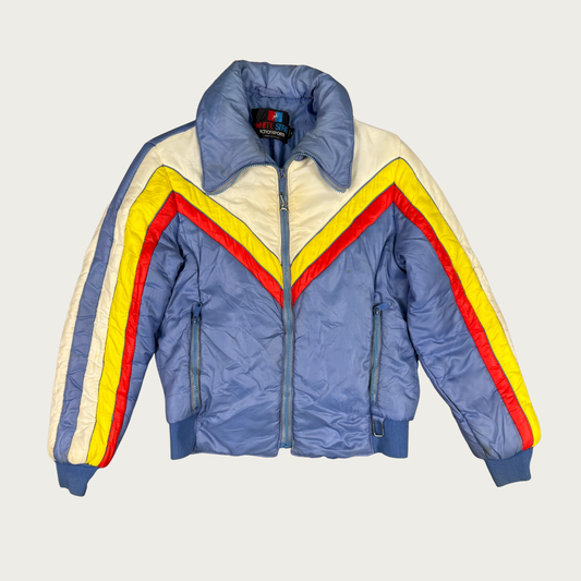 (M) 80s Color Block Puffer Jacket
