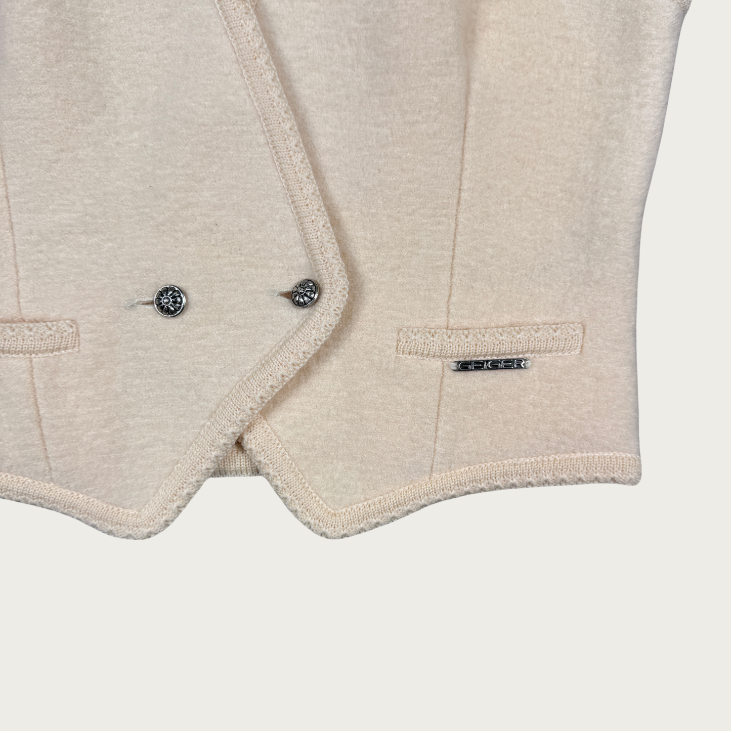 (S) 80s/90s Cream Austrian Wool Vest