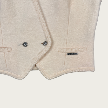 (S) 80s/90s Cream Austrian Wool Vest