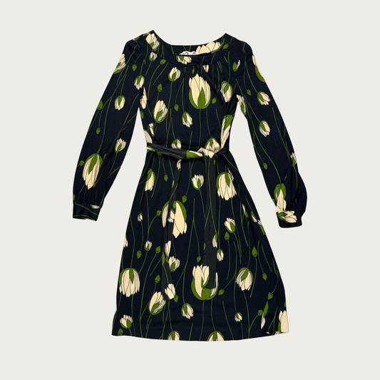 (S) 70s Diane Von Furstenberg Printed Floral Knit Midi Dress