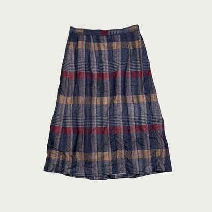 (30") 70s/80s Plaid Button Front Skirt