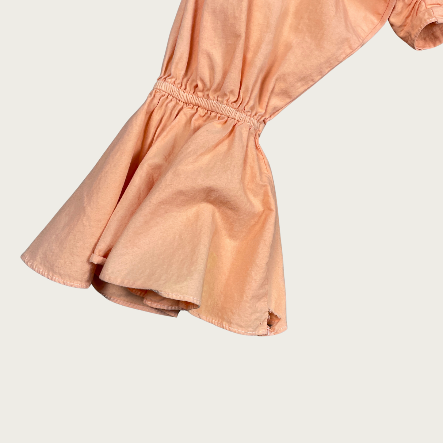(S) 80s/90s Peach Cropped Tie Front Blouse