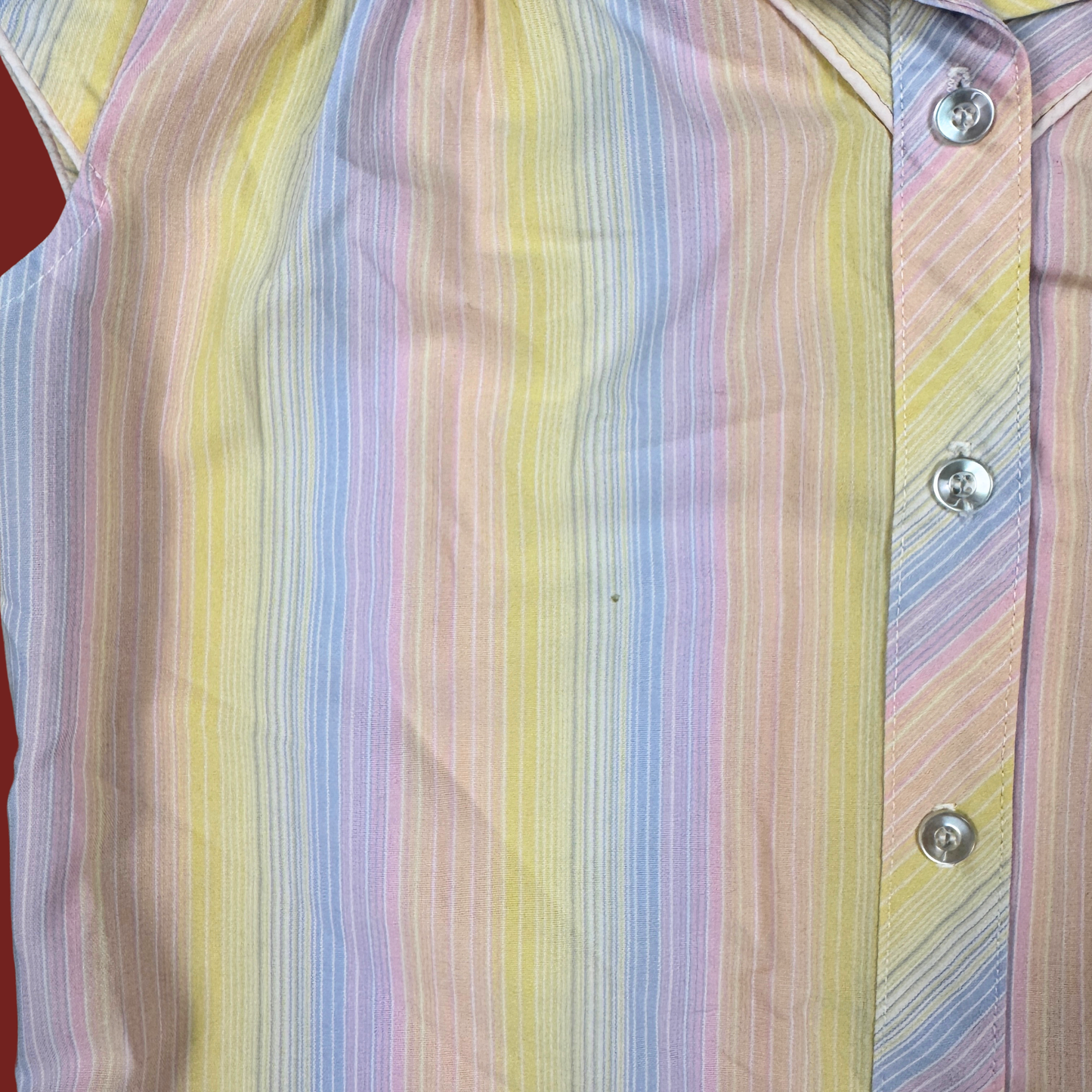 (S) Pastel Striped Cap Sleeve Top