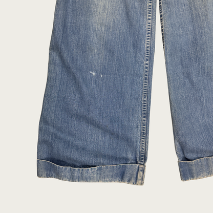 (25") 70s Medium Wash Denim Wide Leg Bell Bottoms