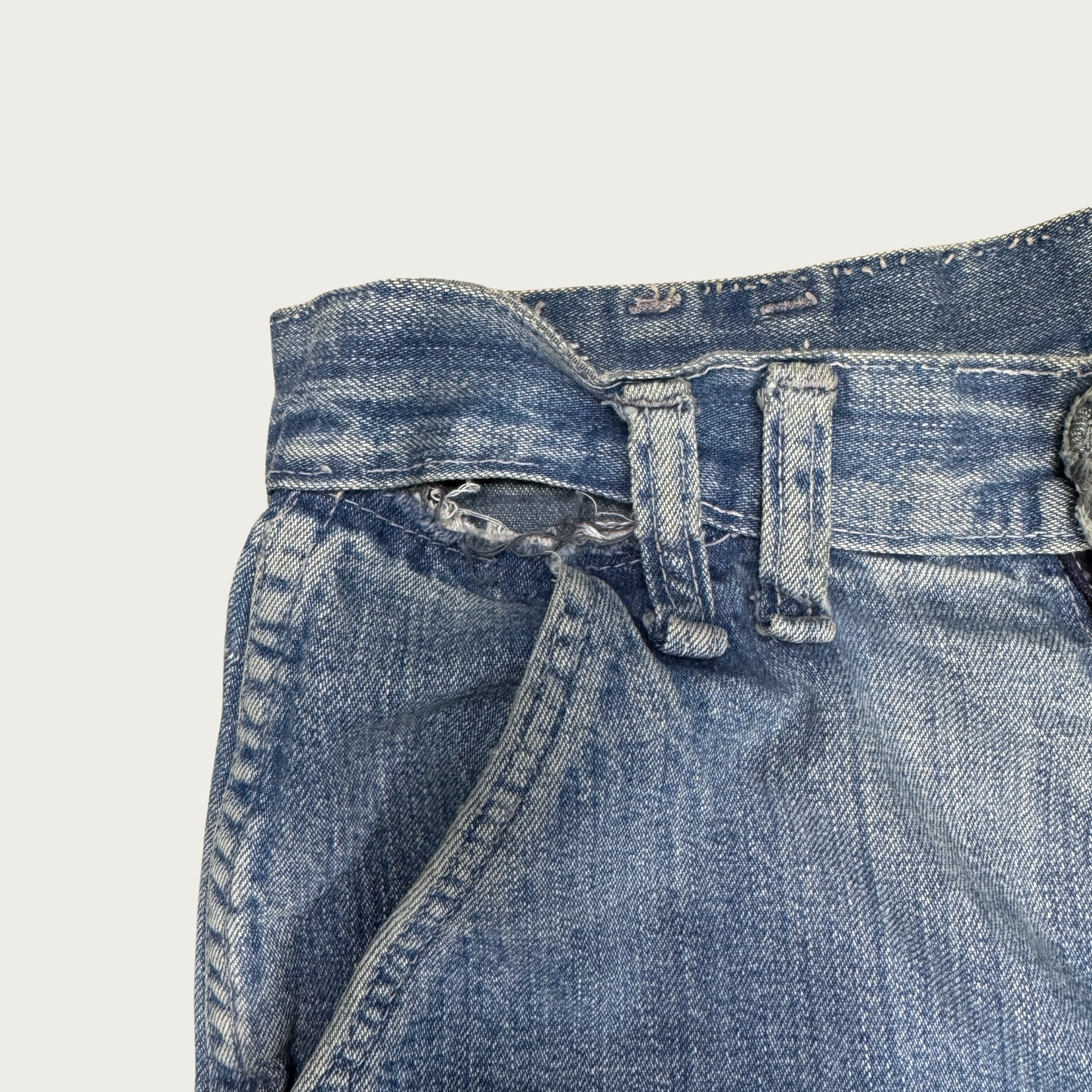 (25") 70s Medium Wash Denim Wide Leg Bell Bottoms