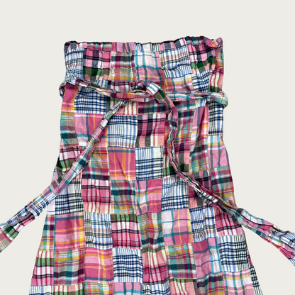 (M/L) Convertible Multicolor Plaid Patchwork Skirt/Dress