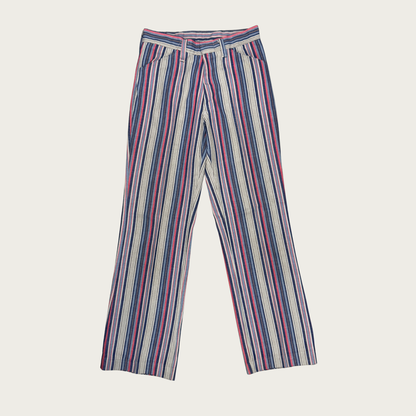 (26") 70s Blue/Red Pinstripe Flares