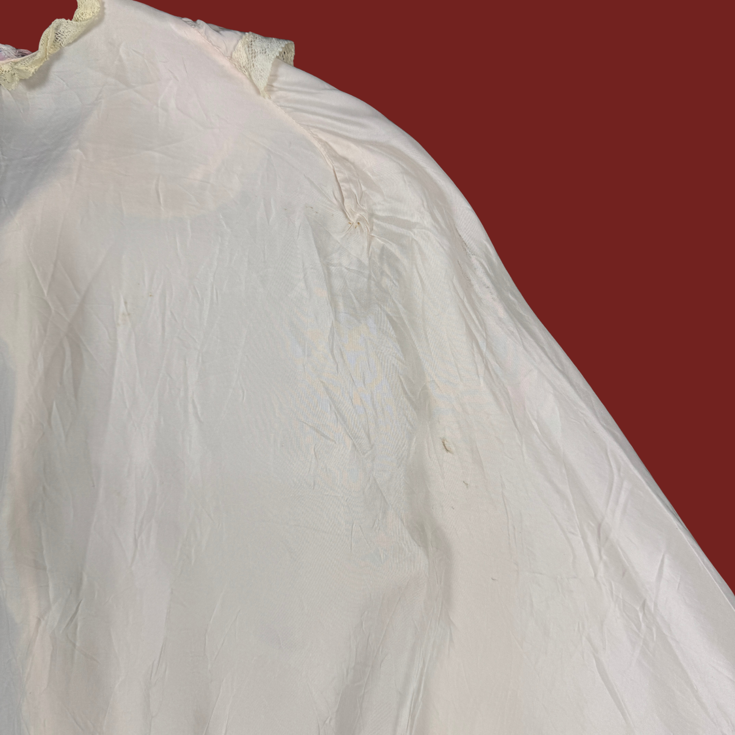 (OS) 60s/70s Lace Trim Baby Pink Slip Cover