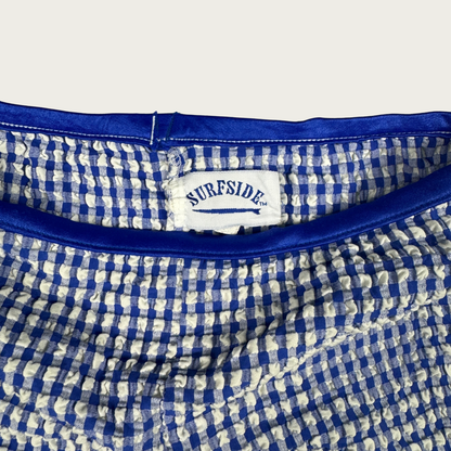 (S/M) 70s/80s Micro Mini Blue Gingham Shorts