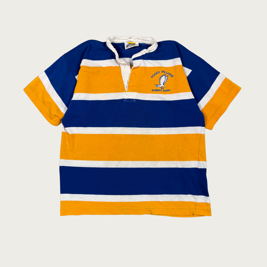 (L) Blue/Yellow Vintage Short Sleeve Rugby Shirt
