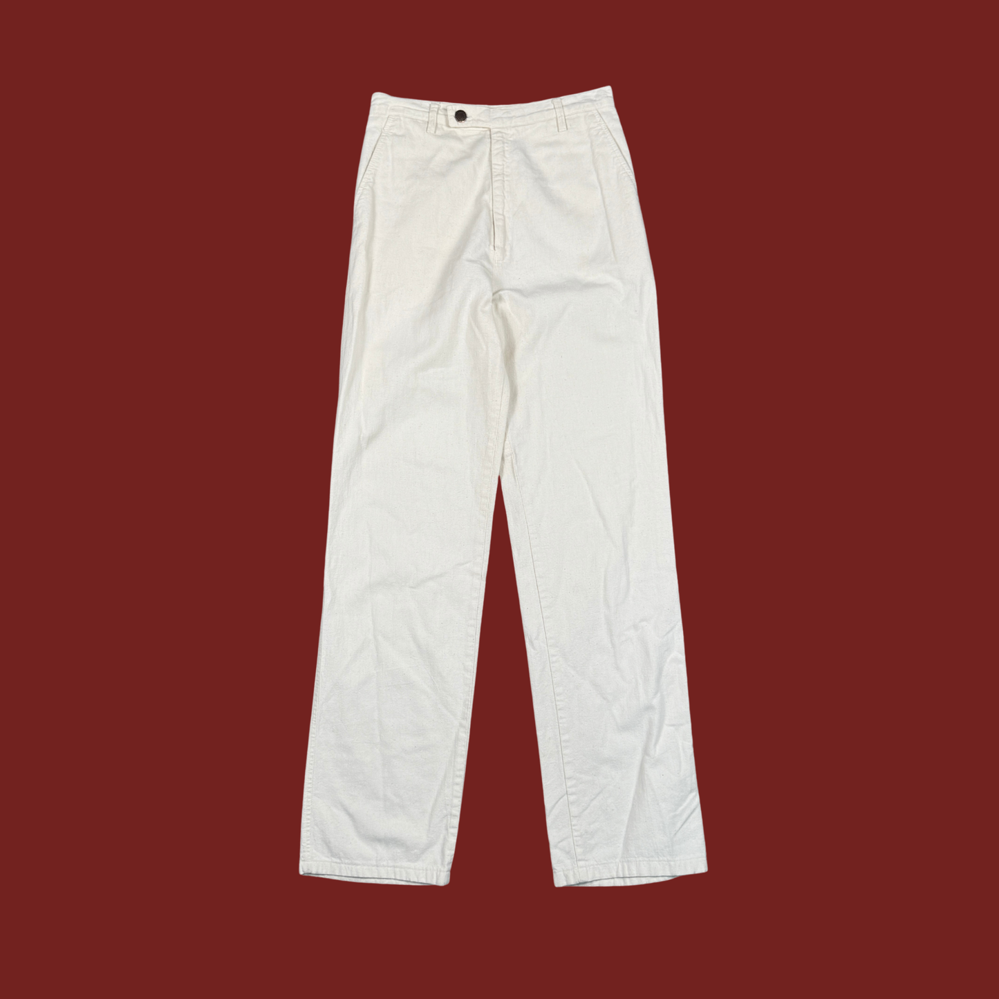 (27") 70s Cream Calvin Klein Vintage Straight Leg Pants