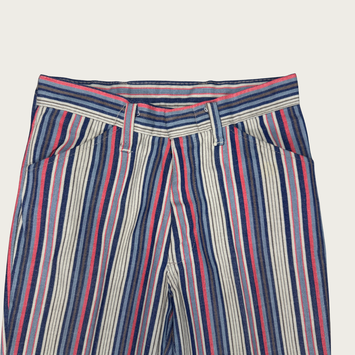 (26") 70s Blue/Red Pinstripe Flares
