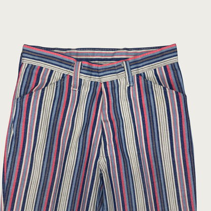 (26") 70s Blue/Red Pinstripe Flares