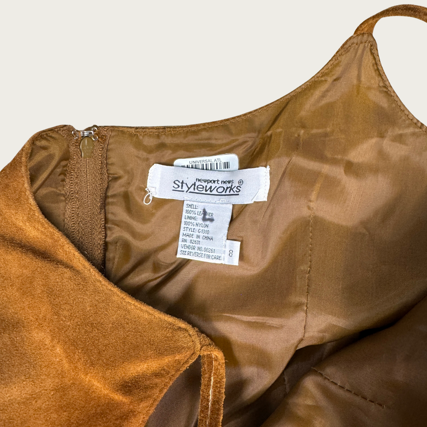 (M) 90s/Y2K Brown Suede Midi Dress