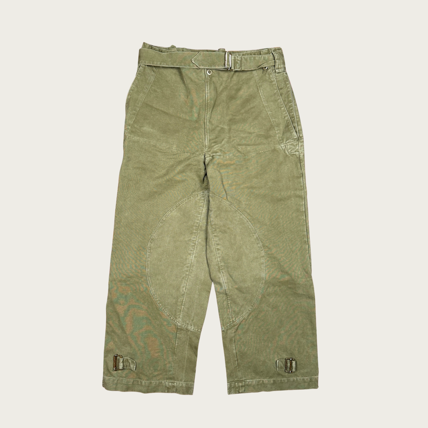 (Up to 34") 1950s French Military Stone Washed Motorcycle Pants