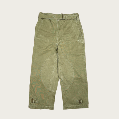 (Up to 34") 1950s French Military Stone Washed Motorcycle Pants