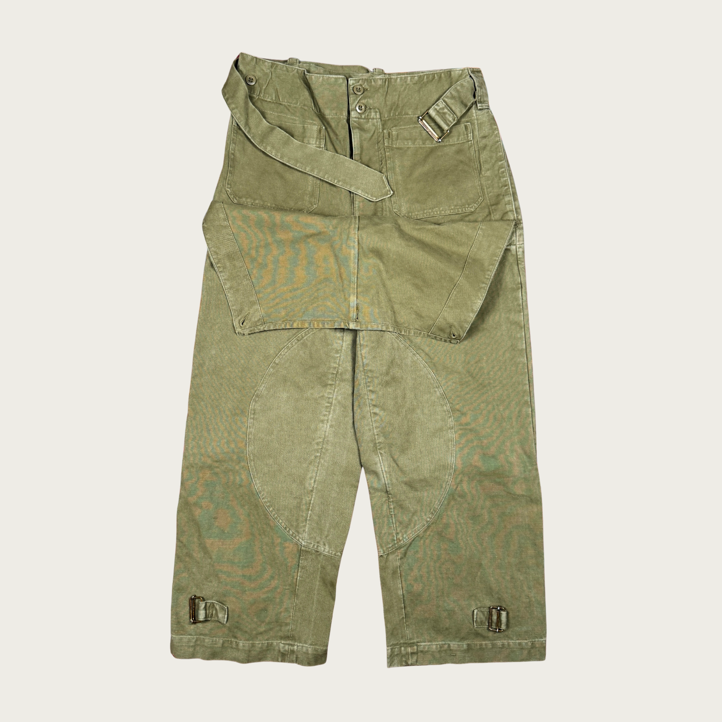 (Up to 34") 1950s French Military Stone Washed Motorcycle Pants