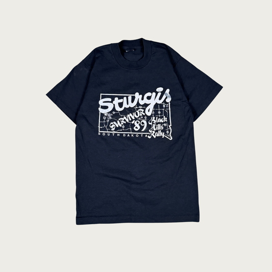 (M) 1989 Sturgis Survivor Motorcycle Rally Tee
