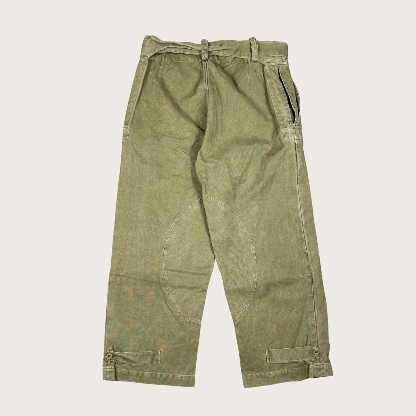 (Up to 34") 1950s French Military Stone Washed Motorcycle Pants