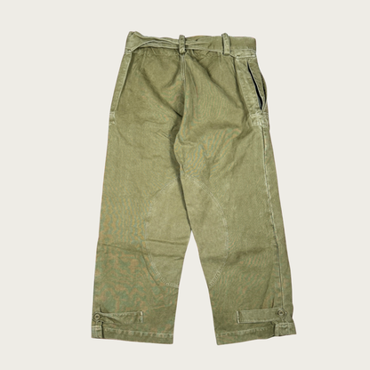 (Up to 34") 1950s French Military Stone Washed Motorcycle Pants