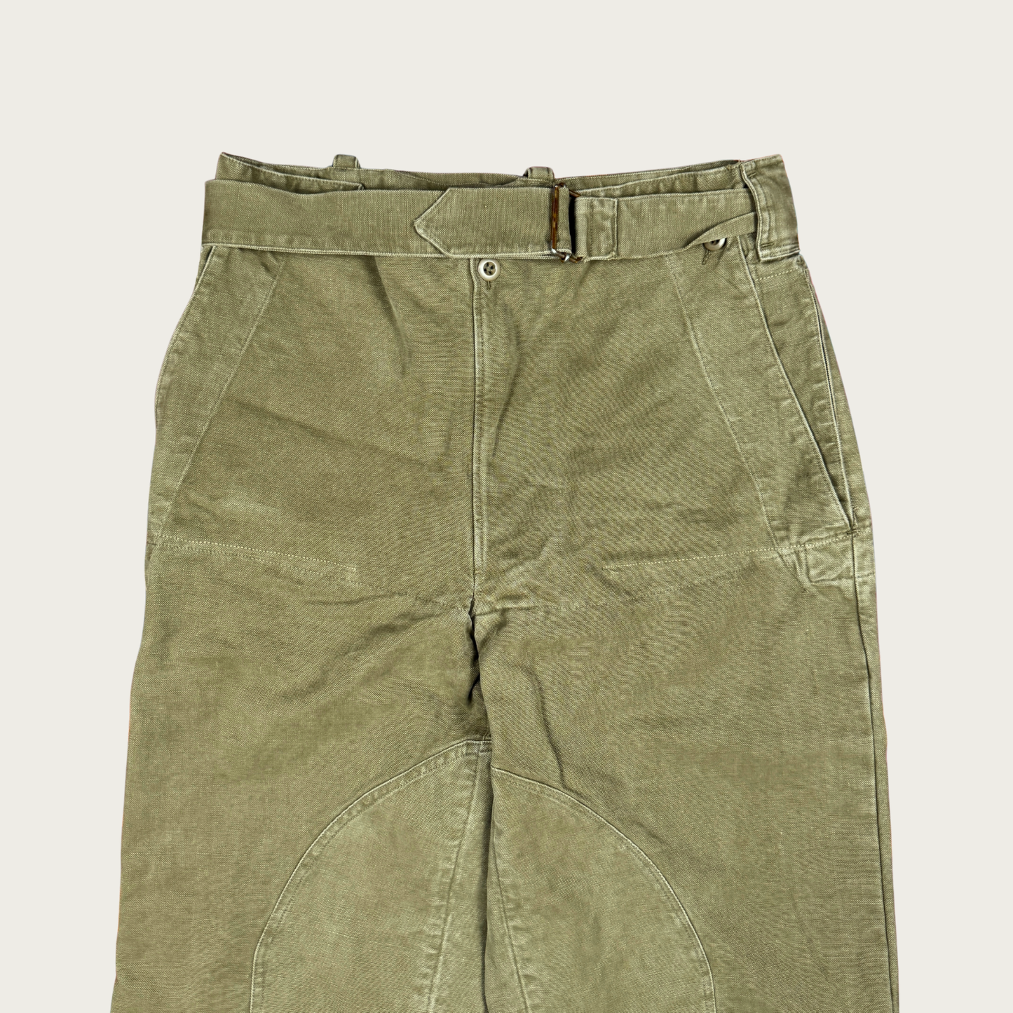 (Up to 34") 1950s French Military Stone Washed Motorcycle Pants