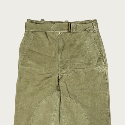 (Up to 34") 1950s French Military Stone Washed Motorcycle Pants