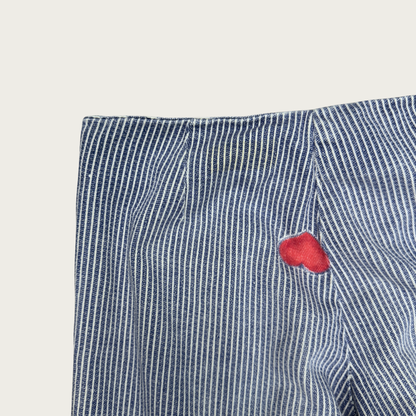 (25") 70s Pinstripe Hearts Bell Bottoms