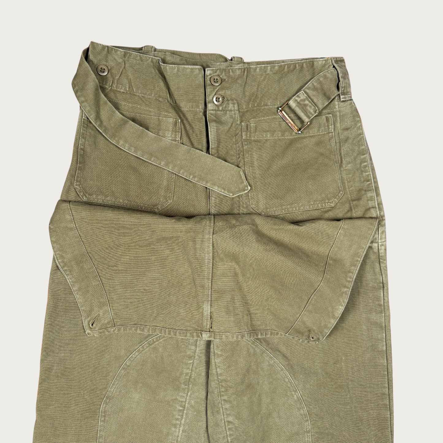 (Up to 34") 1950s French Military Stone Washed Motorcycle Pants