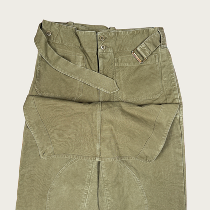 (Up to 34") 1950s French Military Stone Washed Motorcycle Pants