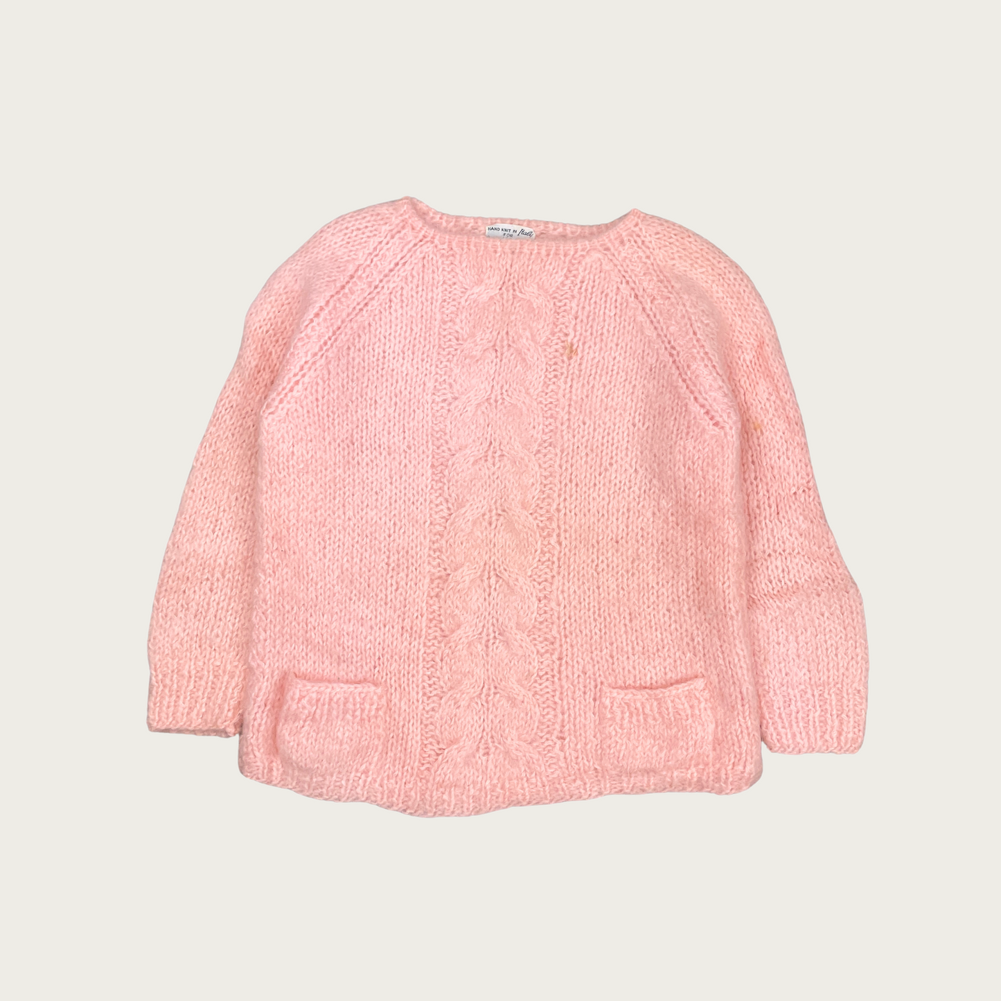 (S) British Vogue Baby Pink Mohair Sweater