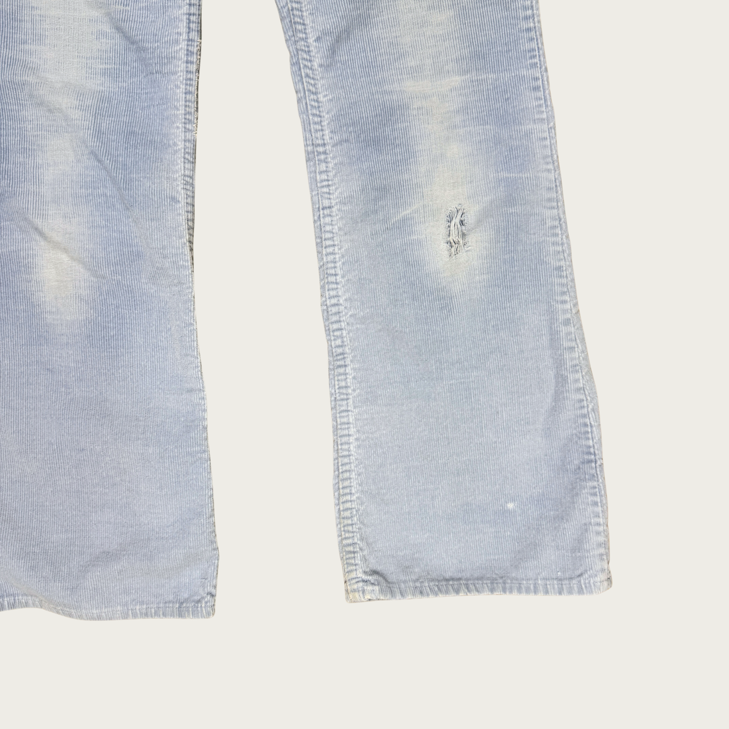 (30") 70s Light Blue Faded Corduroy Bootcut Flares