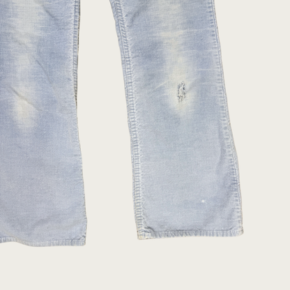 (30") 70s Light Blue Faded Corduroy Bootcut Flares