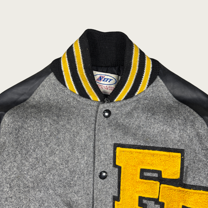 (M) 80s Black/Yellow Varsity Jacket