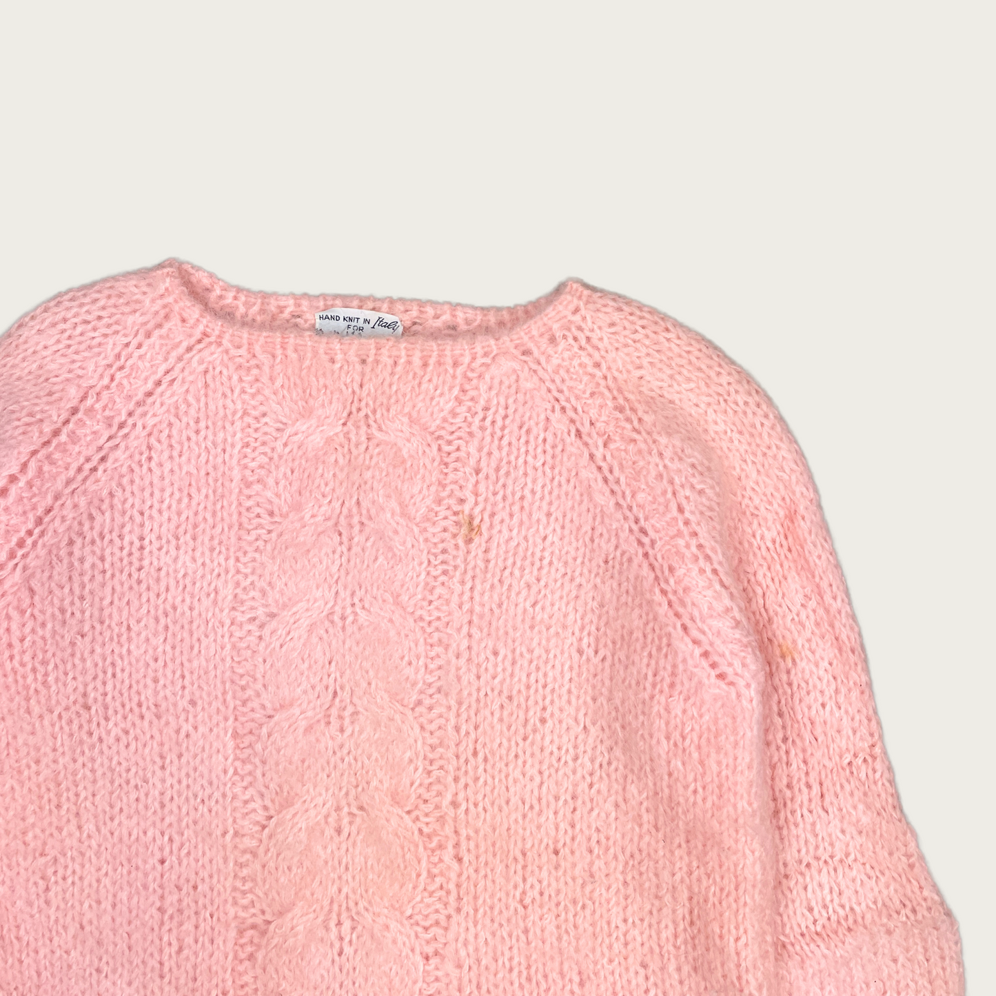 (S) British Vogue Baby Pink Mohair Sweater