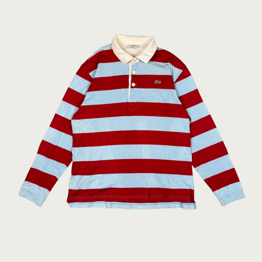 (M/L) Lacoste Red/Blue Rugby Shirt