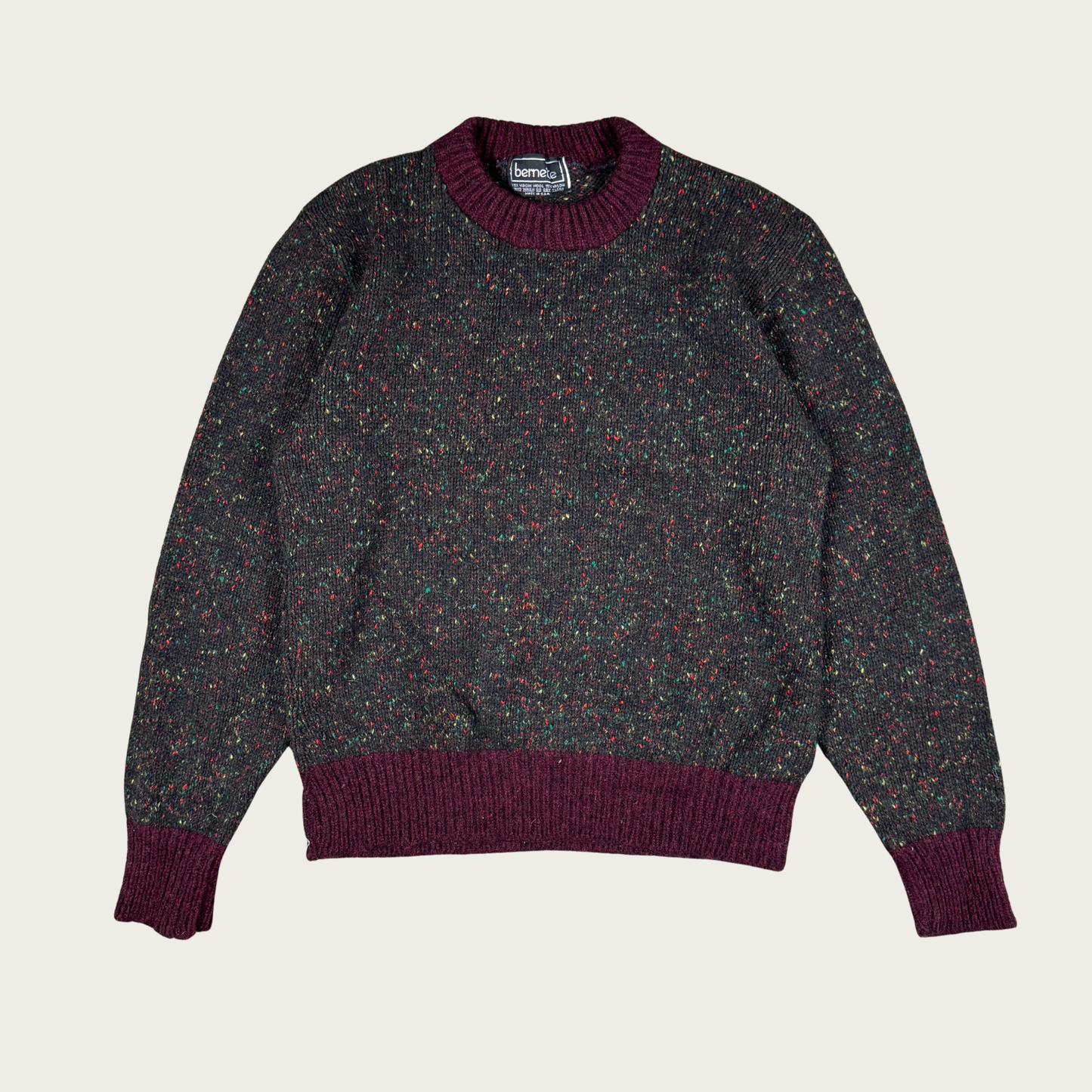 (S/M) 70s/80s Multicolor Marled Knit Sweater