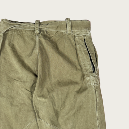 (Up to 34") 1950s French Military Stone Washed Motorcycle Pants