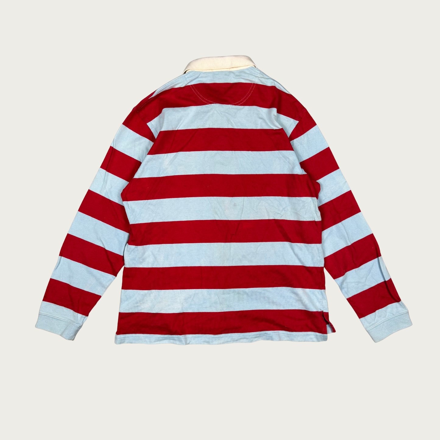 (M/L) Lacoste Red/Blue Rugby Shirt