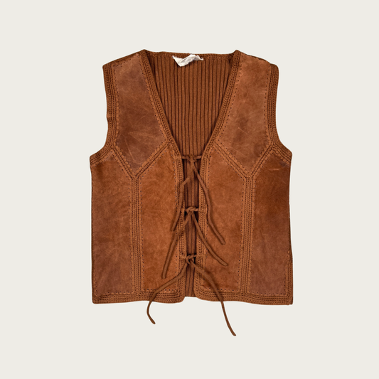 (M) 70s/80s Suede/Knit Vest