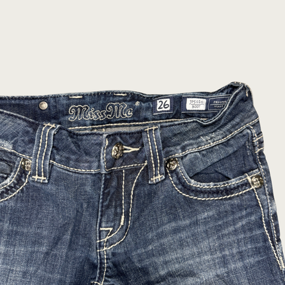 (28") Y2K Miss Me Low Rise Bootcut Jeans