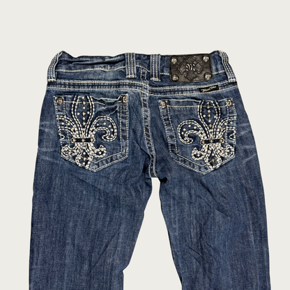(28") Y2K Miss Me Low Rise Bootcut Jeans