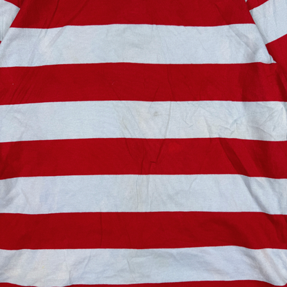(M/L) Lacoste Red/Blue Rugby Shirt