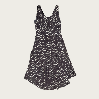 (M) Gray and Cream Polka Dot Midi Dress