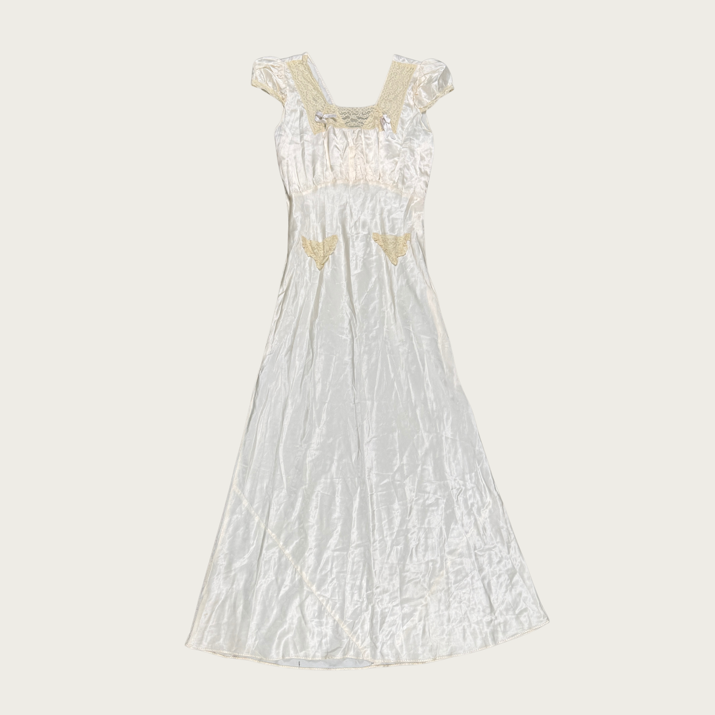 (M) 1930s Satin Cap Sleeve Slip Dress