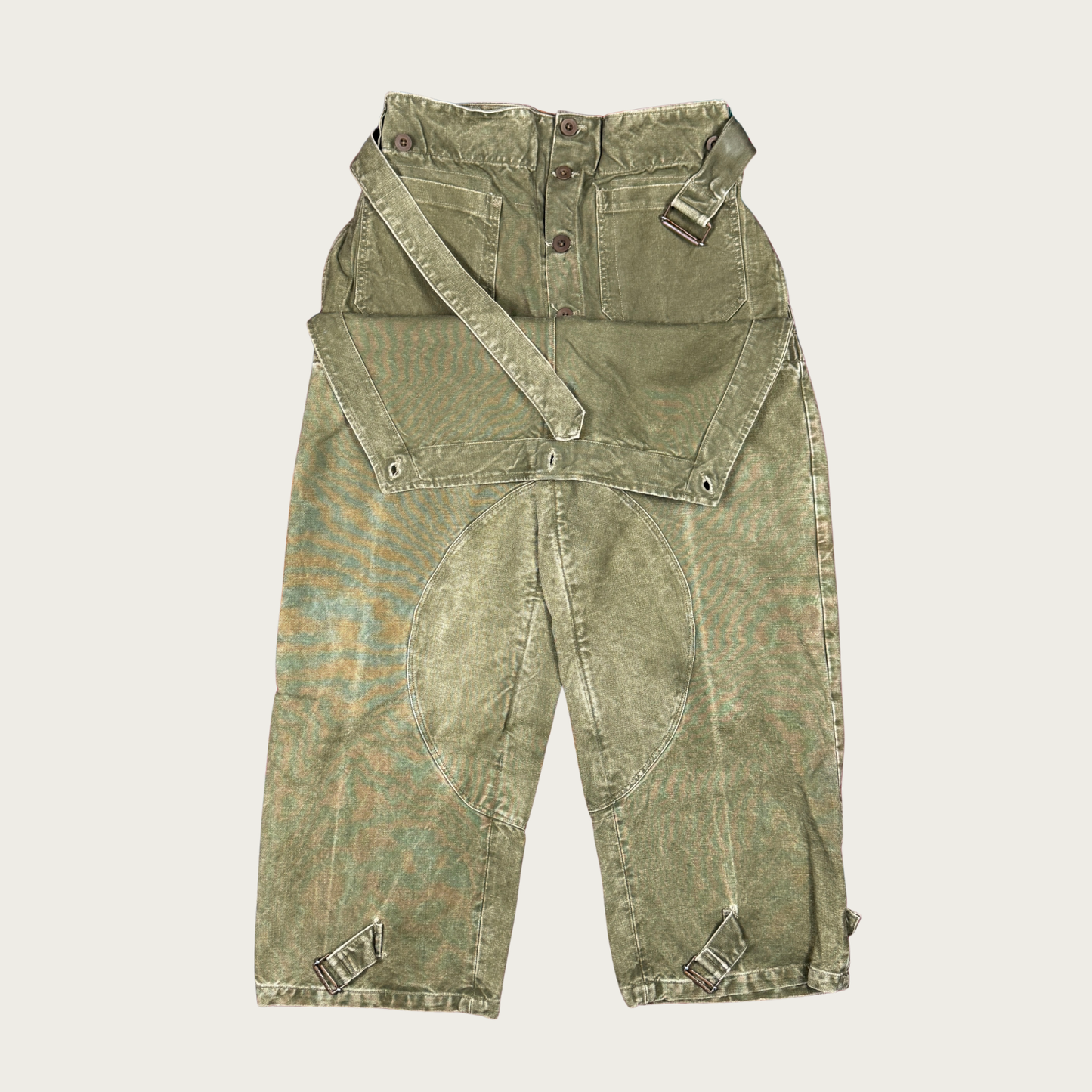 (Up to 34") 1950s French Military Stone Washed Motorcycle Pants
