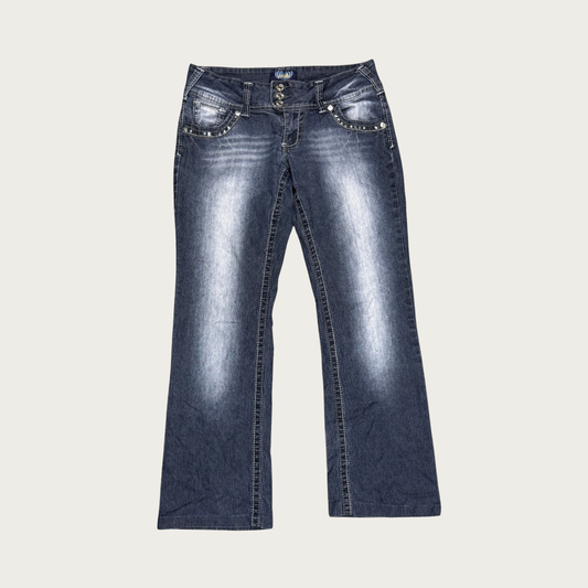 (34") Y2K Angels Low Rise Studded Jeans