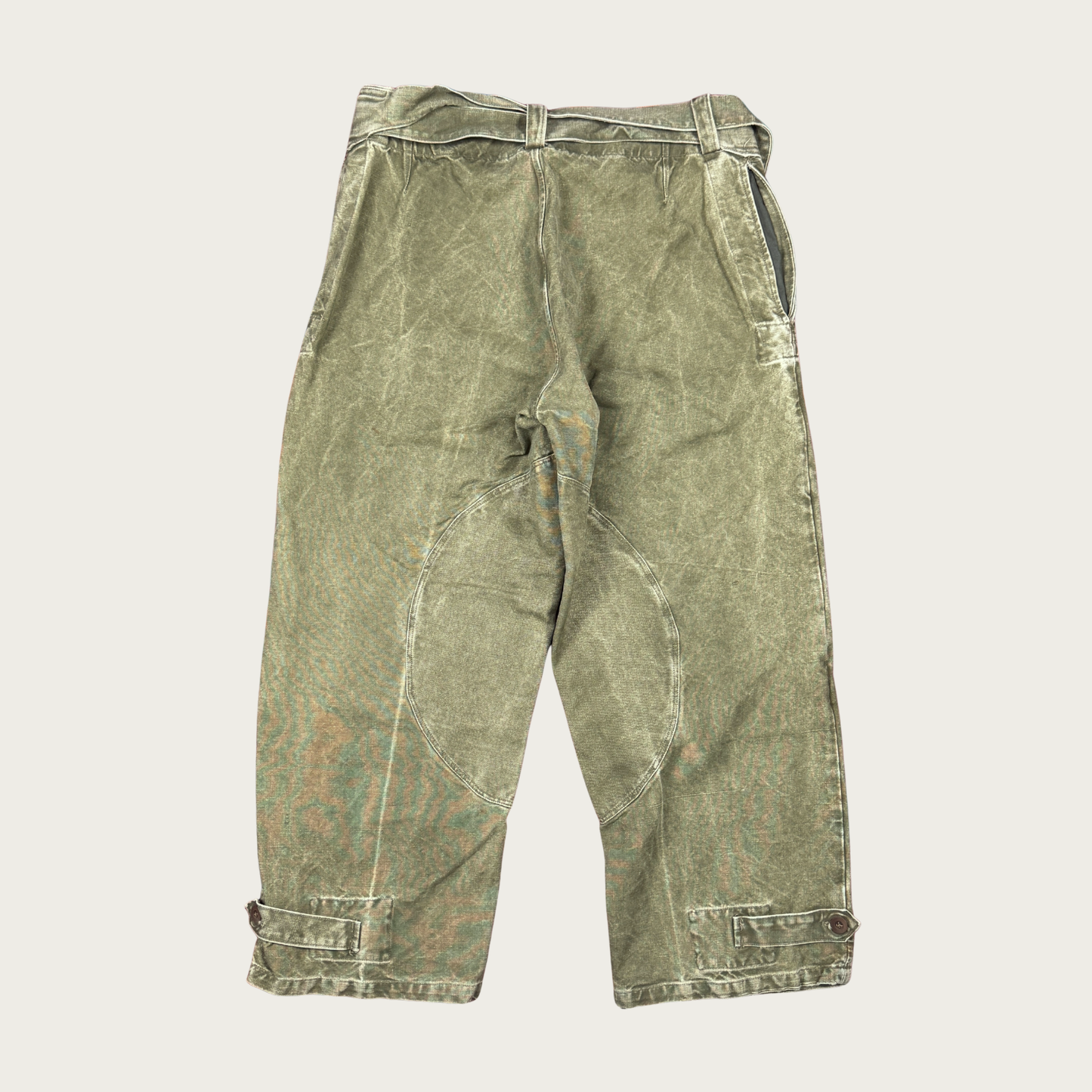 (Up to 34") 1950s French Military Stone Washed Motorcycle Pants