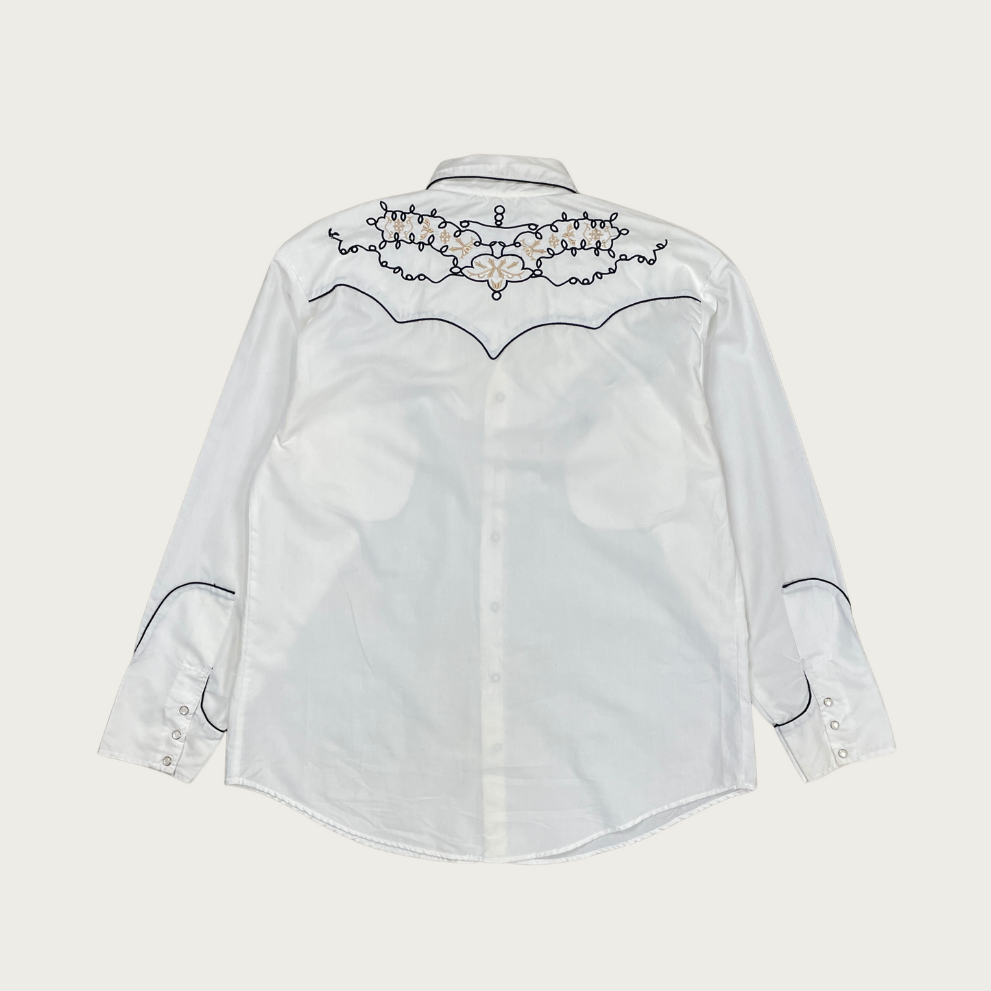 (XL) Western Embroidered Snap Button Shirt