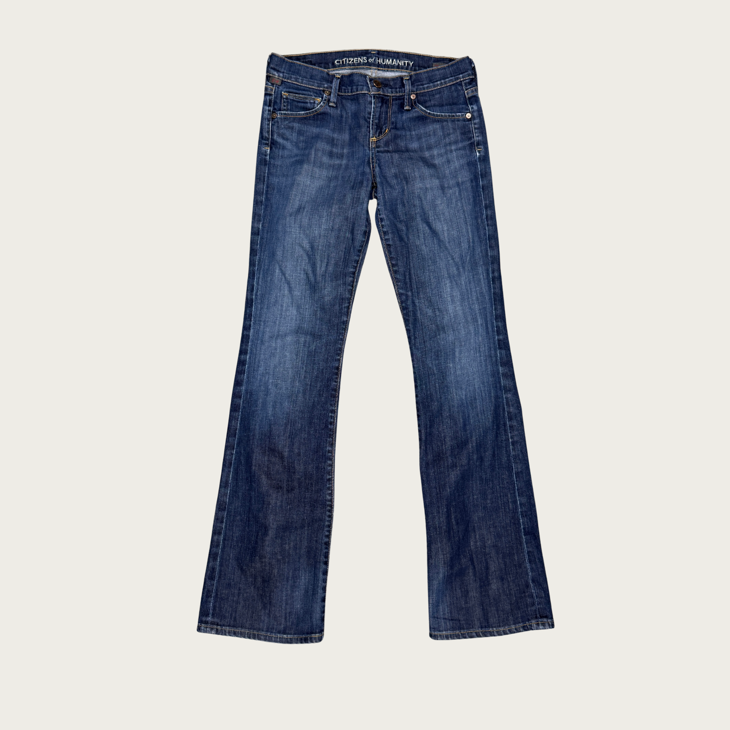 (29") Y2K Paige Low Rise Dark Wash Jeans